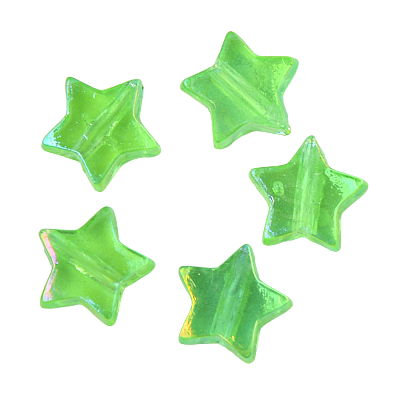 Sparkly green star beads