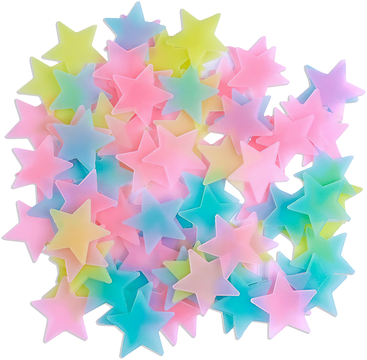 transparent image of a pile of pastel stars